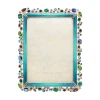 Jay Strongwater Leslie Bejeweled 5" x 7" Crystal Picture Frame in Peacock