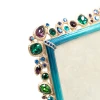 Jay Strongwater Leslie Bejeweled 5" x 7" Crystal Picture Frame in Peacock