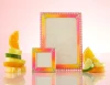 Jay Strongwater Leland Pave Corner 2" Electric Pink Crystal Picture Frame