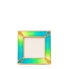 Jay Strongwater Leland Pave Corner 2" Electric Pink Crystal Picture Frame