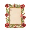 Jay Strongwater Jane Poppy 5" x 7" Crystal Picture Frame in Flora