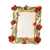 Jay Strongwater Jane Poppy 5" x 7" Crystal Picture Frame in Flora
