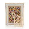 Jay Strongwater Wyatt Zebra 5" x 7" Rainbow Crystal Picture Frame