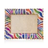 Jay Strongwater Wyatt Zebra 5" x 7" Rainbow Crystal Picture Frame