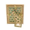 Jay Strongwater Emilia Stone Edge Leaf Green 3" x 4" Crystal Picture Frame