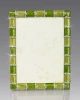 Jay Strongwater Pierce Striped Leaf Green 5" x 7" Crystal Picture Frame