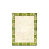 Jay Strongwater Pierce Striped Leaf Green 5" x 7" Crystal Picture Frame