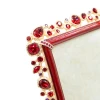 Jay Strongwater Leslie Bejeweled Ruby 5" x 7" Crystal Picture Frame