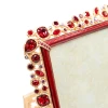Jay Strongwater Emery Bejeweled Ruby 4" x 6" Crystal Picture Frame