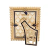 Jay Strongwater Emilia Stone Edge Boudoir 3" x 4" Crystal Picture Frame
