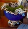 Jay Strongwater Sophie Hydrangea Blue Glass Bowl