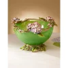 Jay Strongwater Sophie Hydrangea Green Glass Bowl