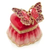 Jay Strongwater Emma Mini Heart and Butterfly Box - Red