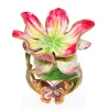 Jay Strongwater Aimee Floral 7" Pillar Candle Holder
