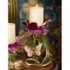 Jay Strongwater Meredith Floral 9" Pillar Candle Holder - Brocade