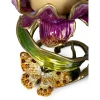 Jay Strongwater Aimee Floral 7" Pillar Candle Holder - Brocade