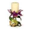 Jay Strongwater Aimee Floral 7" Pillar Candle Holder - Brocade