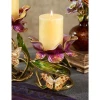 Jay Strongwater Aimee Floral 7" Pillar Candle Holder - Brocade