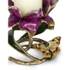 Jay Strongwater Aimee Floral 7" Pillar Candle Holder - Brocade