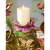 Jay Strongwater Aimee Floral 7" Pillar Candle Holder - Brocade