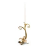 Jay Strongwater Mirabelle Orchid Single Candlestick - Golden