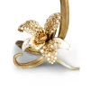 Jay Strongwater Mirabelle Orchid Single Candlestick - Golden