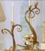 Jay Strongwater Mirabelle Orchid Single Candlestick - Golden
