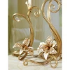 Jay Strongwater Mirabelle Orchid Single Candlestick - Golden