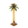 Jay Strongwater Kiana Palm Leaf Jeweled Glass Candlestick