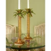 Jay Strongwater Kiana Palm Leaf Jeweled Glass Candlestick