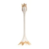 Jay Strongwater Ambrosius Tulip Tall White Candlestick Holder