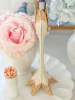 Jay Strongwater Abraham Tulip Medium White Candlestick Holder