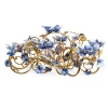 Jay Strongwater Claudine Floral and Butterfly Candelabra - Delft Garden