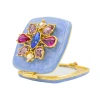 Jay Strongwater Luella 2" Square Jeweled Compact - Flora & Fauna