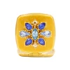 Jay Strongwater Luella 2" Square Jeweled Compact Delft Garden