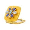 Jay Strongwater Luella 2" Square Jeweled Compact Delft Garden