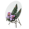 Jay Strongwater Catalina Orchid & Banana Leaf Platter with Stand