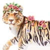 Jay Strongwater Tiger with Flower Crown Figurine