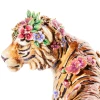 Jay Strongwater Tiger with Flower Crown Figurine