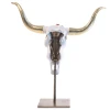 Jay Strongwater Kayden Cow Skull with Flowers Objet