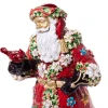 Jay Strongwater Floral Santa Claus Figurine - Jewel