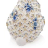 Jay Strongwater Jing Floral Rabbit Figurine in Blue