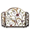 Jay Strongwater Vincente Fireplace Screen - Flora & Fauna