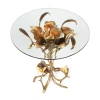 Jay Strongwater Marjorie Magnolia Table - Gold & White