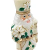 Jay Strongwater White and Gold Poinsettia Nutcracker Ornament
