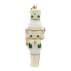 Jay Strongwater White and Gold Poinsettia Nutcracker Ornament