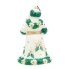 Jay Strongwater White and Gold Poinsettia Santa Ornament
