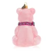 Jay Strongwater Baby's First Christmas Teddy Glass Ornament in Pink 