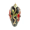 Jay Strongwater Dark Night Floral Heart Glass Ornament