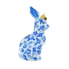 Jay Strongwater Blue Floral Hopper Glass Ornament